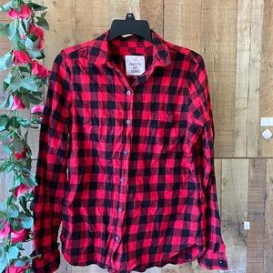 Misses red and black check soft flannel shirt.